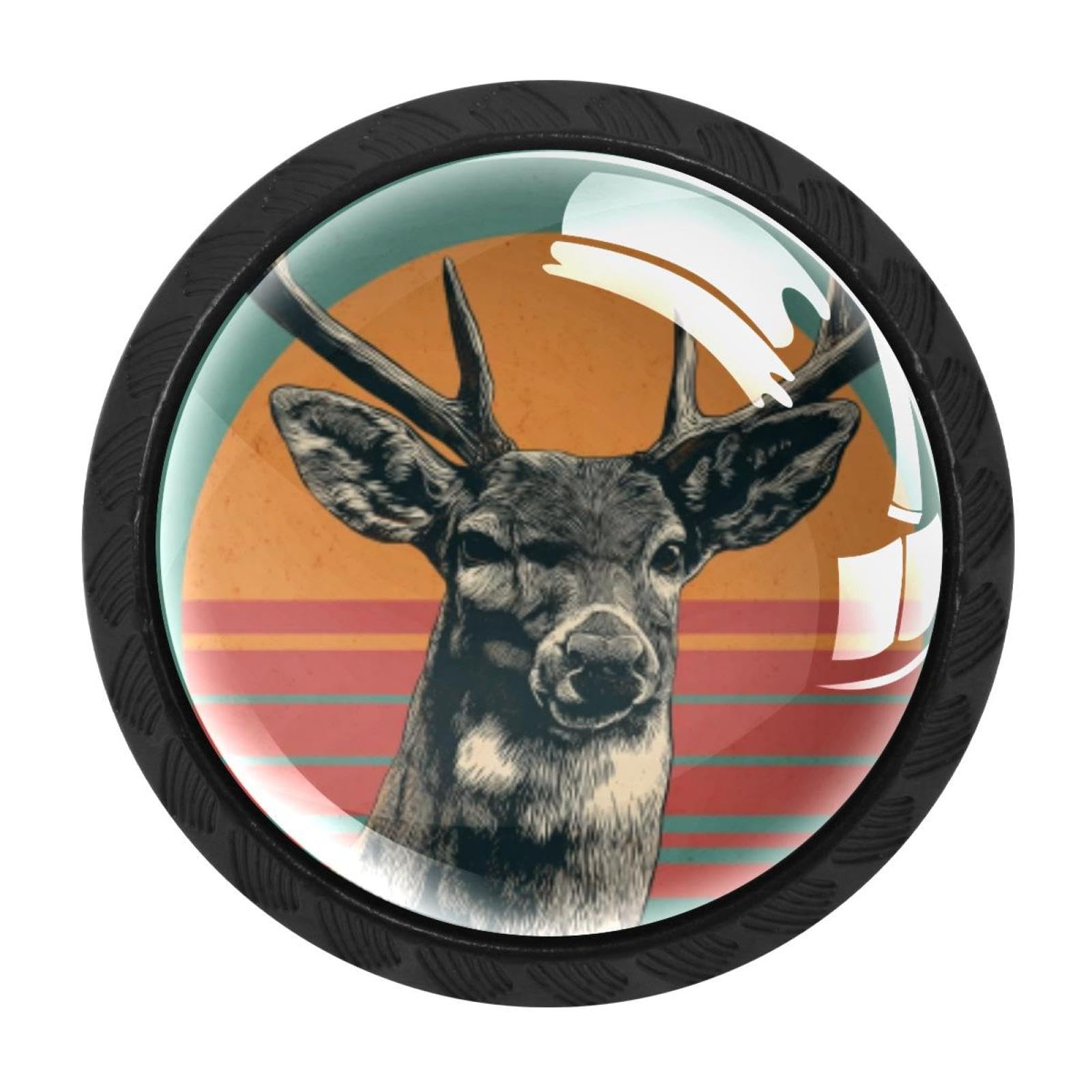 CHENZZZZ 4 Pack Retro Deer Drawer Knob Cabinet Hardware