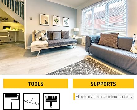 Sika SikaBond Rapid DPM (Damp Proof Membrane) Liquid – Primes and Seals Subfloors – Rapid Drying – Brown – 5 Litre