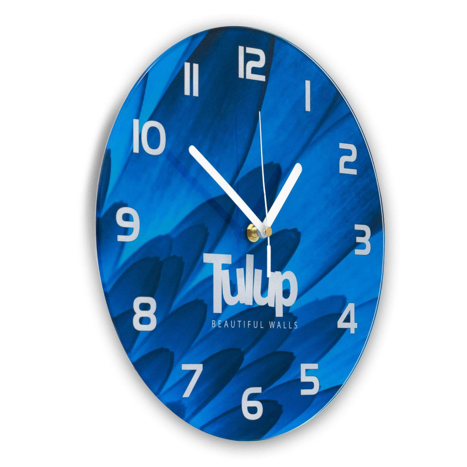 Tulup Glazen Klok - fi 30 Cm - Klok Op Glas Muurdecoratie Wanddecor Kunstdruk Muurkunst Wandklok Gedrukt - Witte Wijzers - Manhattan New York City