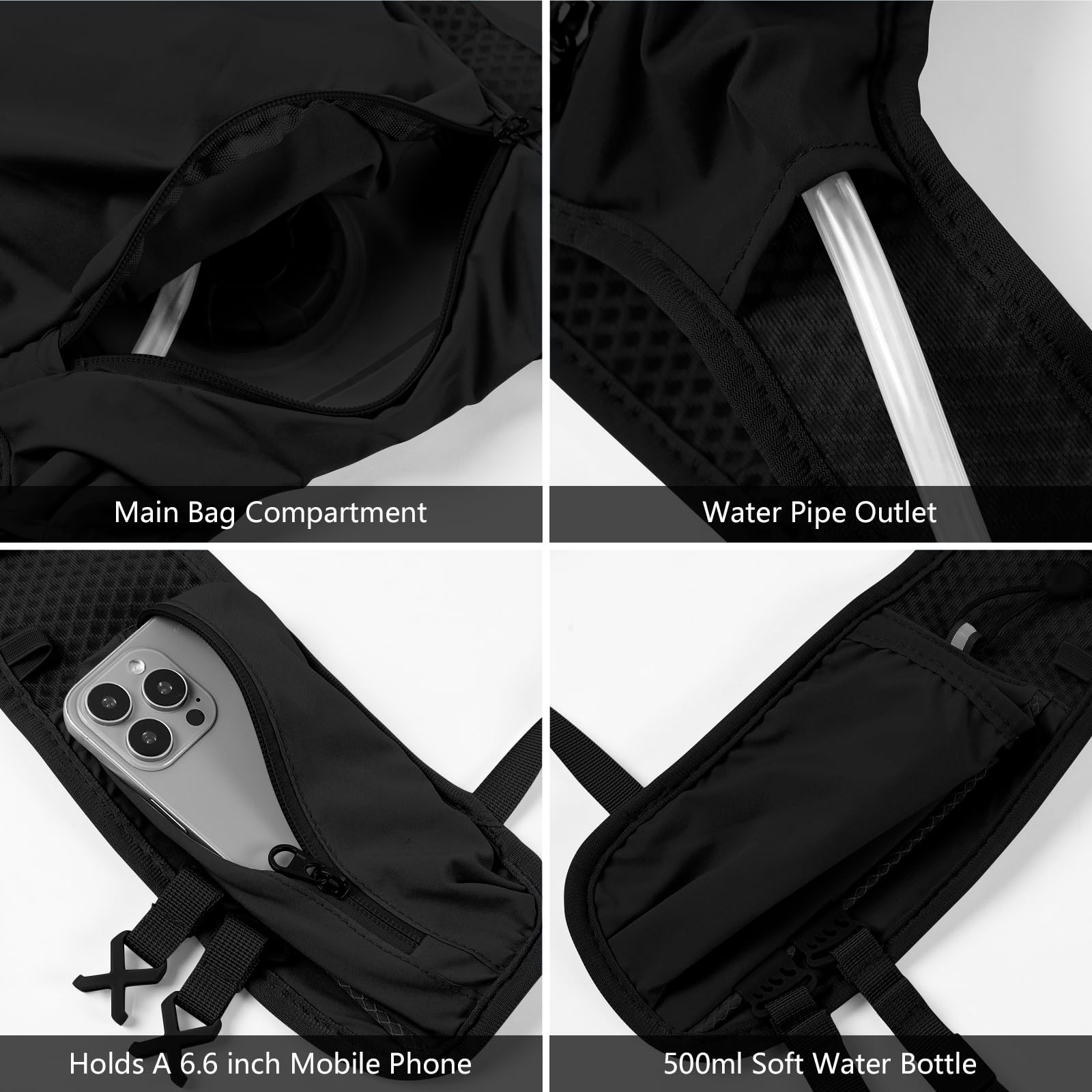 InfiniZer Running Vest For Men Women Lightweight Breathable Hydration Backpack Functional Reflective Running Vest For Cycling Hiking Marathon - 4