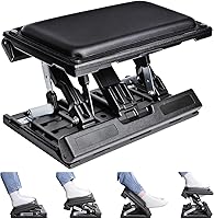 Scalebeard Ergonomic Under Desk Footrest: Height & Infinite Angle Adjustable, Foldable with Massage Beads, Non-Slip Large Panel