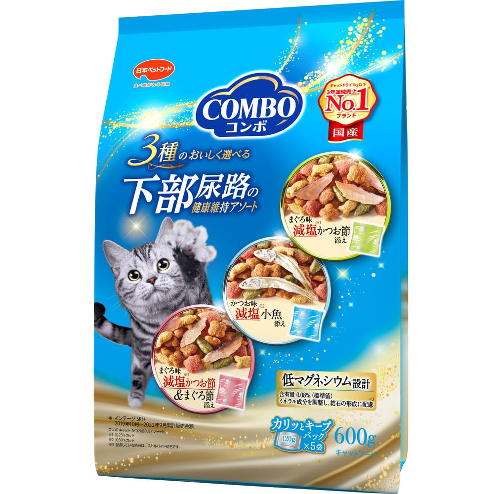 Combo Cat Food, Lower Urinary Tract Health Assortment, 21.2 oz (600 g), Plenty of Ingredients, Made in Japan, Small Packaging
