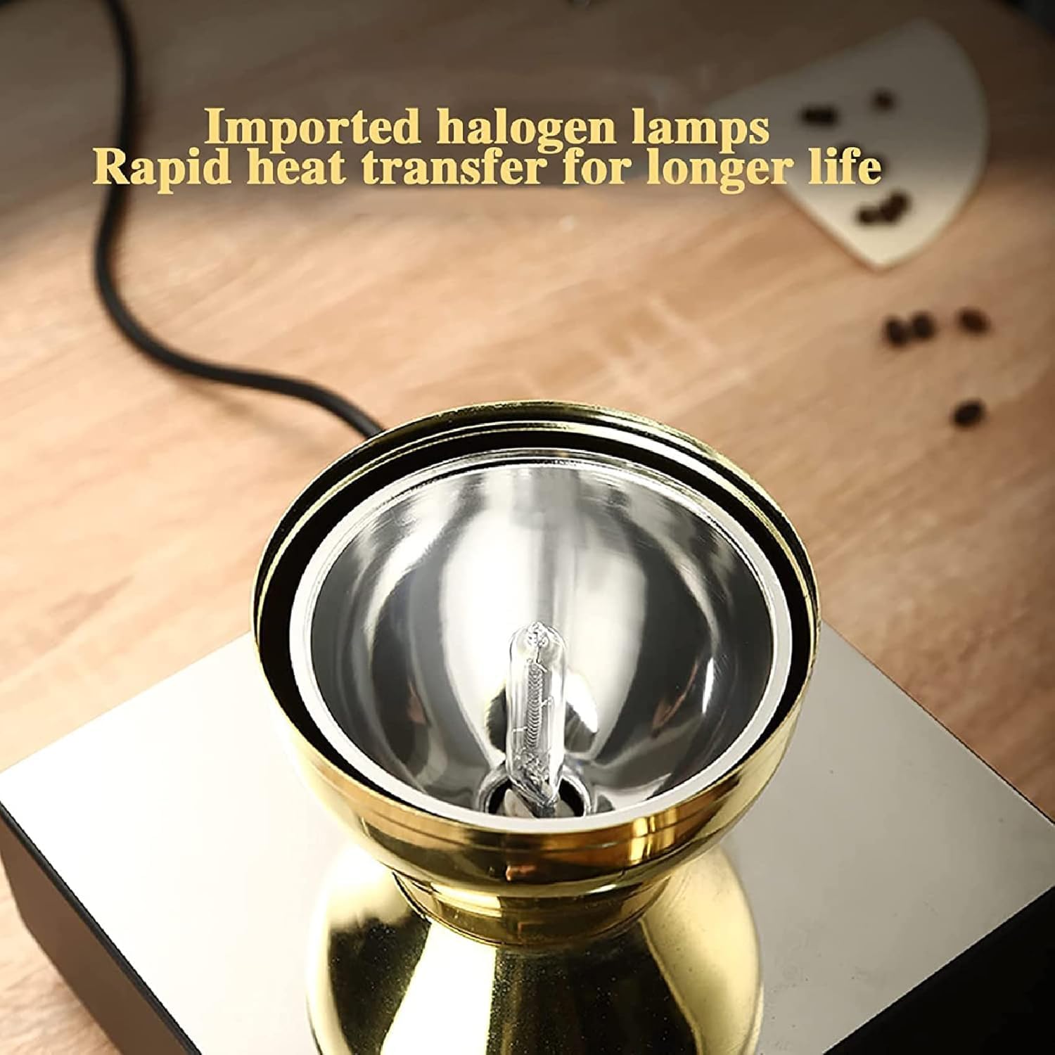 Grzejnik halogenowy do syfonowego ekspresu do kawy, 400 W z 5-stopniową regulacją temperatury, bezpłomieniowa i bezdymna lampa grzewcza do kawiarni, kuchni hotelowych(A)