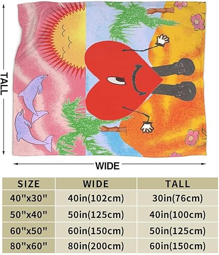 Miniatura 5 de Manta de cantante con diseño de conejito lindo y malo, manta de franela para sofá, manta de aire acondicionado, manta de regalo para fanáticos, 80 x