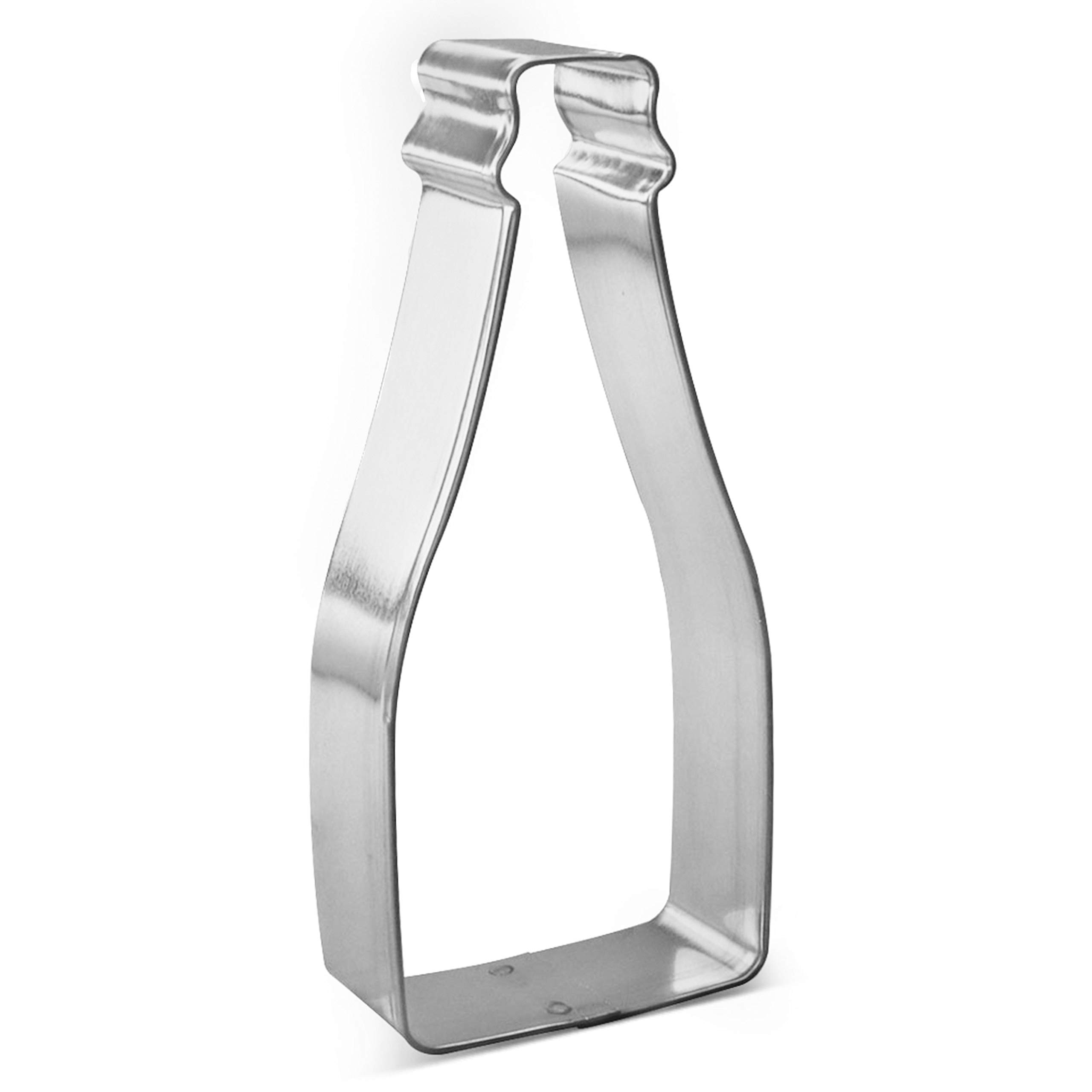 Foose Champagne Bottle Cookie Cutter 4.5 in B1561 - Cookie Cutters - USA Tin Plate Steel
