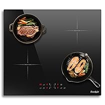 Cooksir Piano Cottura a Induzione 4 Fuochi, Piano Induzione 7200W, Piastra a Induzione da incasso da 60CM, Touch Individuale, Funzione Boost, Blocco di Sicurezza, Timer, Nero, 220V
