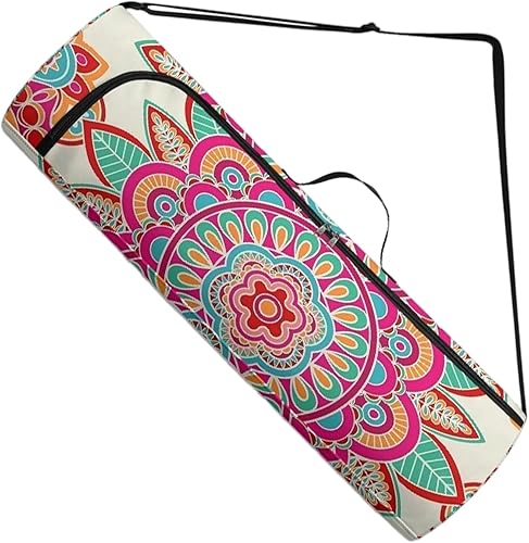 Miniatura 10 de Mandala Yoga Mat Bolsa Portador Cremallera Completa Tamaño Extra Grande 7.9 in*29.9 in Correa Ajustable Pilates Gimnasio Tote Bag Ejercicio Noche