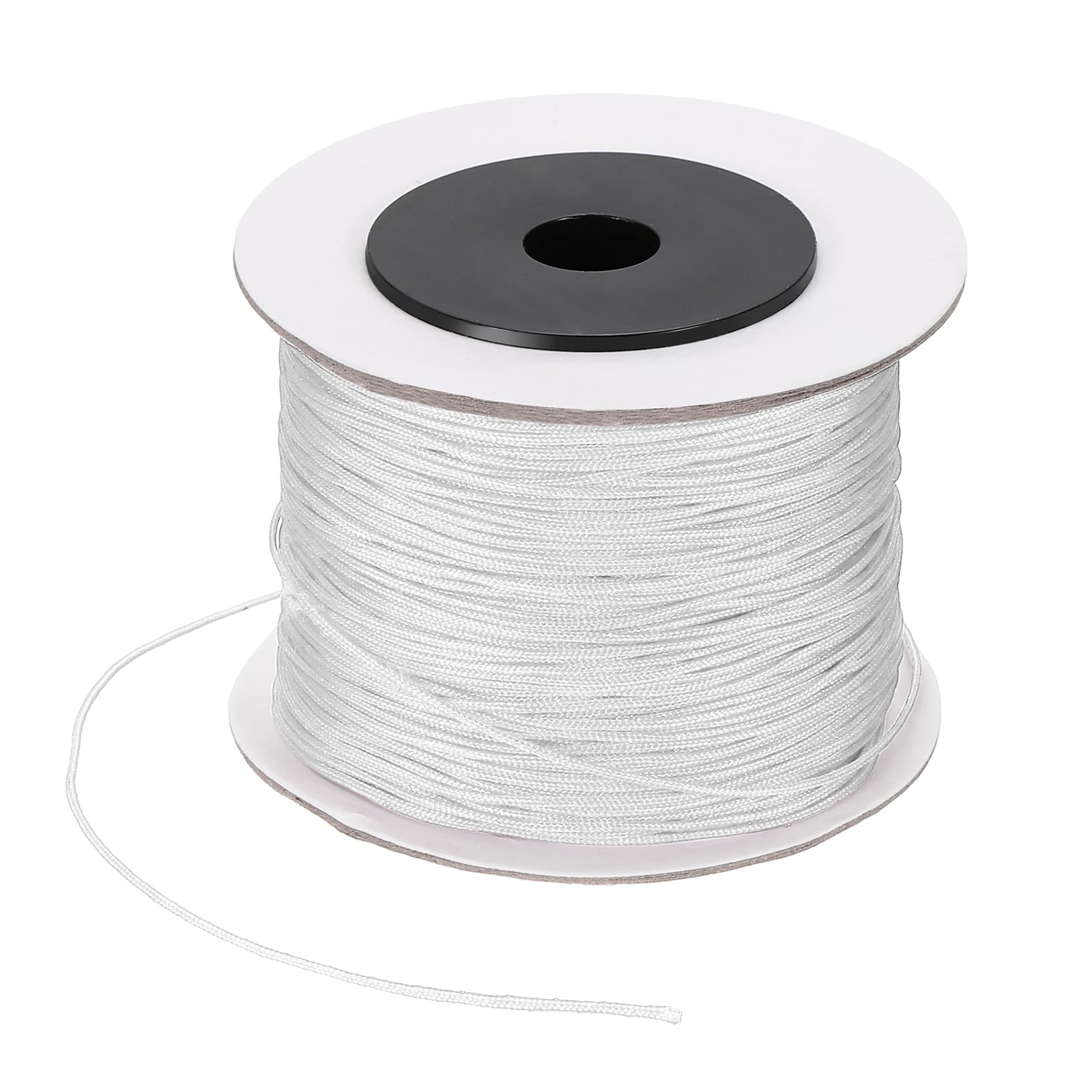 PATIKIL 110 Yard Nylon String for Bracelets, 0.8 mm Nylon Rope Cord Braided Ornament Lanyard Thread Universal Blinds Pull Strings for DIY Craft Bead Bracelet Making, White