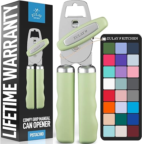Miniatura 36 de Zulay Kitchen Abrelatas manual de acero inoxidable resistente con abridor de botellas, abrelatas manual a prueba de óxido con perilla giratoria y