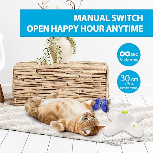 Vista 30 de ALL FOR PAWS Motion Activate - Juguetes interactivos para gatos, juguete de enriquecimiento de mariposa con un repuesto para gatos