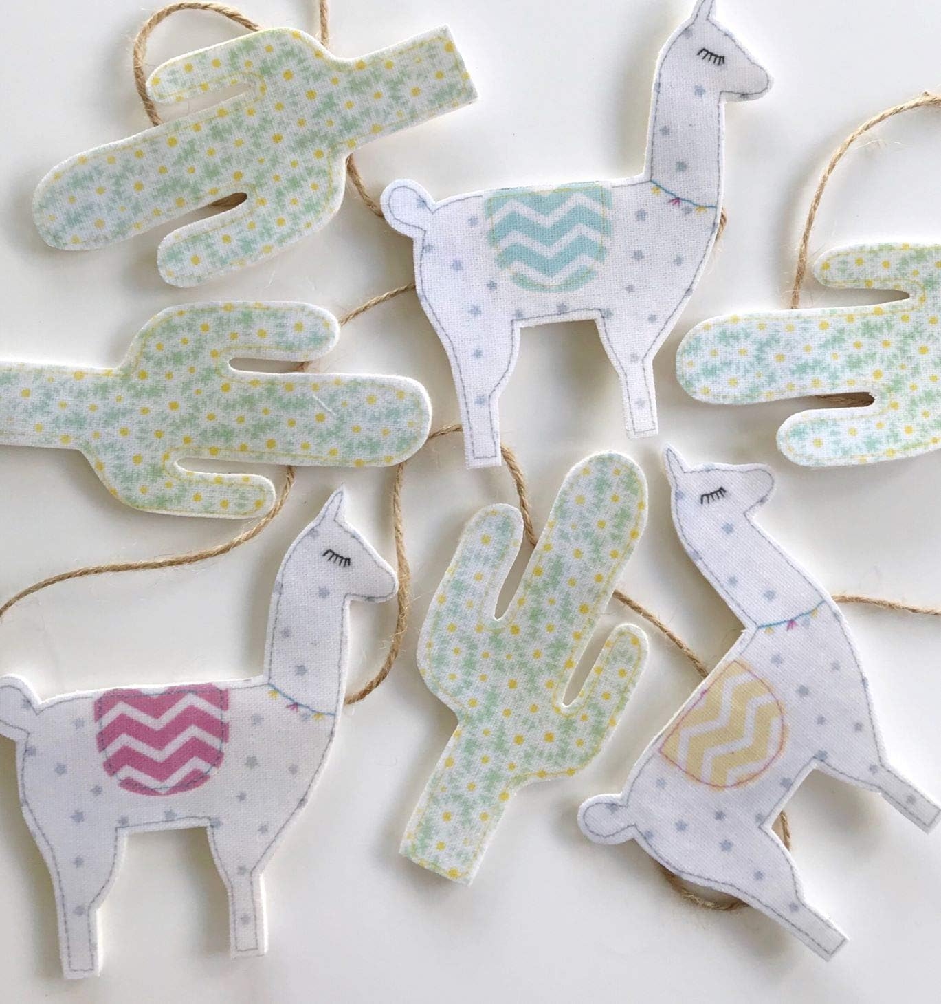 The Material Girls Llama and Cactus Bunting Garland Wall Hanging Decoration 1 metre long