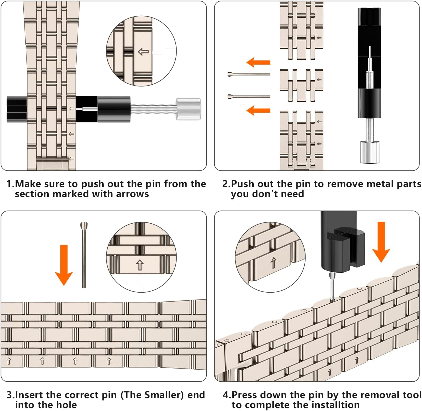 Tasikar Band Compatible with Apple Watch Band 49mm 46mm(Series 11/10) 45mm 44mm 42mm Men Women Strap Stainless Steel Metal Bracelet Compatible with iWatch SE Series 11 10 9 8 7 6 5 4 3, Starlight - Image 7
