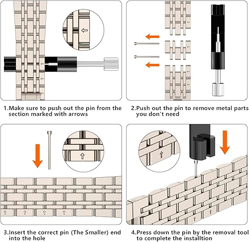 Miniatura 7 de Tasikar Correa compatible con Apple Watch Band de 1.654 pulgadas (Serie 1110) 1.614 pulgadas, 1.575 pulgadas, 1.496 pulgadas, correa de metal de