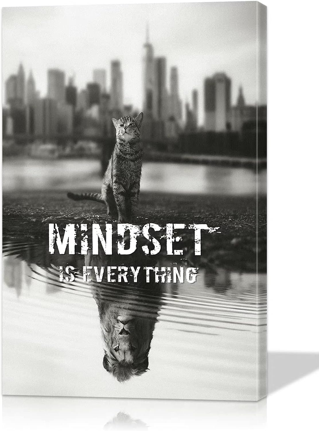 Mindset is Everything Wall Art Office Wall Decor Positive Affirmations Wall Decor Motivational Poster Quotes Wall Decor Framed Inspirational Wall Art for Office Decor (12''Wx18''H) Art-34 12.00" x 18.00"
