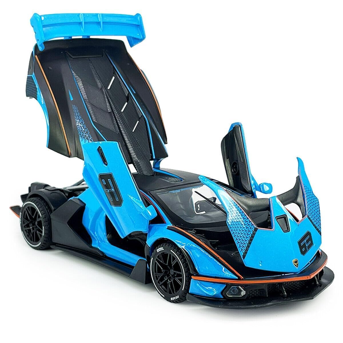 MTG Metro Toys & Gift - Lambo SCV12 | 1:24 Scale | Diecast Model Metal Pull Back Toy car for Kids with Openable Doors & Light, Music Toy Vehicle for Kids 【Colors as Per Stock】