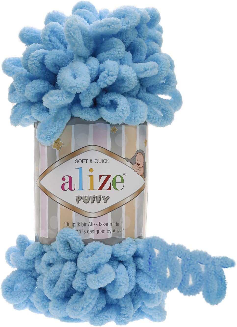 Alize Puffy Baby Blanket Yarn Lot of 5 skeins 500gr 50yds 100 Micropolyester Soft
