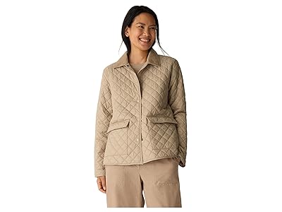 Eileen Fisher Eggshell Recycled Nylon Quilted Jacket Women