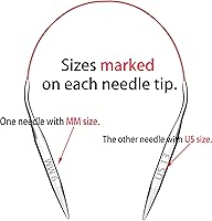 Vista 5 de Agujas de tejer circulares de 16 pulgadas, kit de metal redondo tamaño 13 10 8 6 2.5 0
