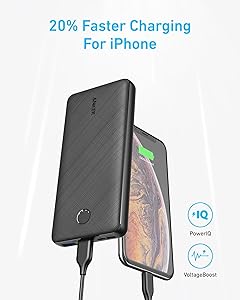 Anker Portable Charger, 325 Power Bank (PowerCore Essential 20K), 20000mAh Battery Pack with 15W Charging, PowerIQ, 2 USB-A, 1 Micro USB, Two-Way USB-C Ports for iPhone Series, AirPods, and More