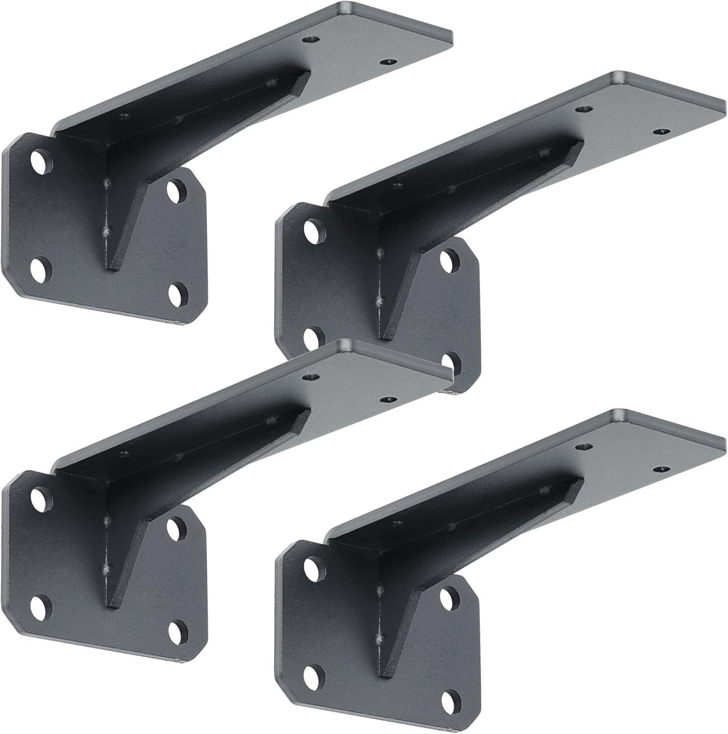 Alise Floating Shelf Brackets,Black Bracket for Shelves Heavy Duty L Wall Bracket Corner Brace,5mm-Thicker Joint Angle Bracket for Wooden Board Hanging Support,6 Inch(Pack of 4)