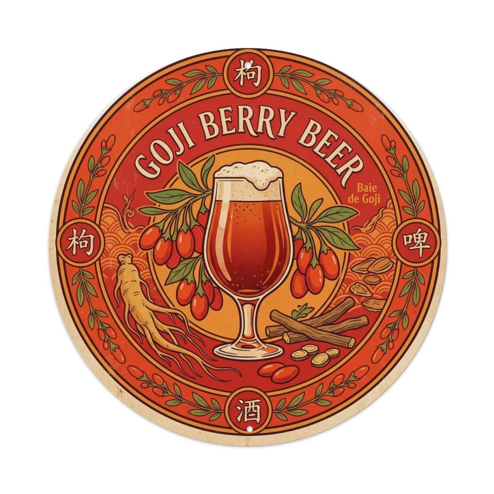 Traditional Goji Beer Brewery Culture Wild Ferment Metal Tin Sign