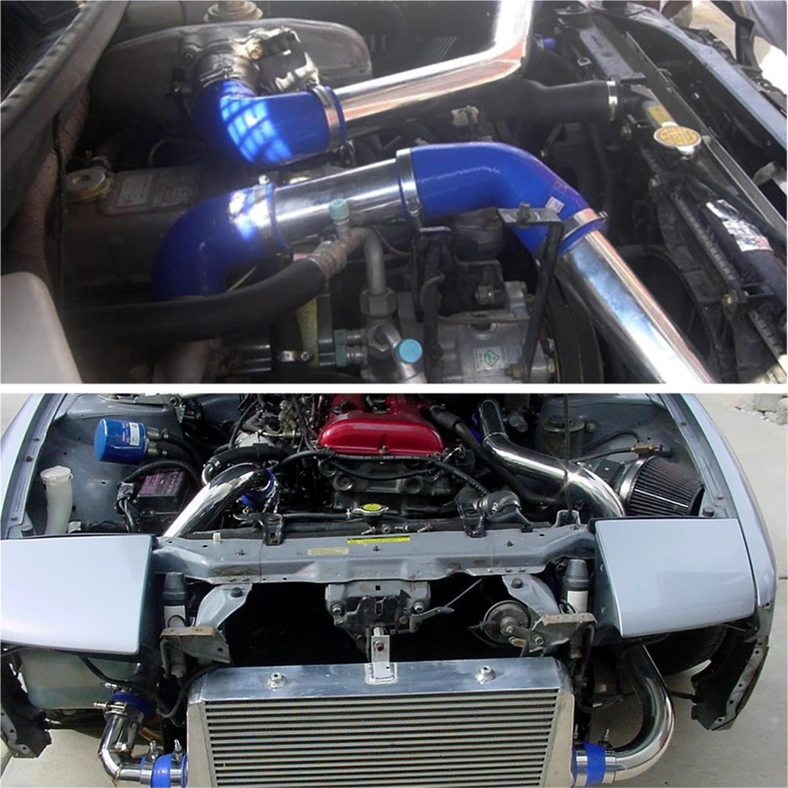 Filtros De Aire Tubo De Entrada Aire Universal Aluminio 57mm 2,25 Pulgadas Para Intercooler Coche Carreras Alta Potencia 0/45/90/180 Grados(57MM-90 Degrees)