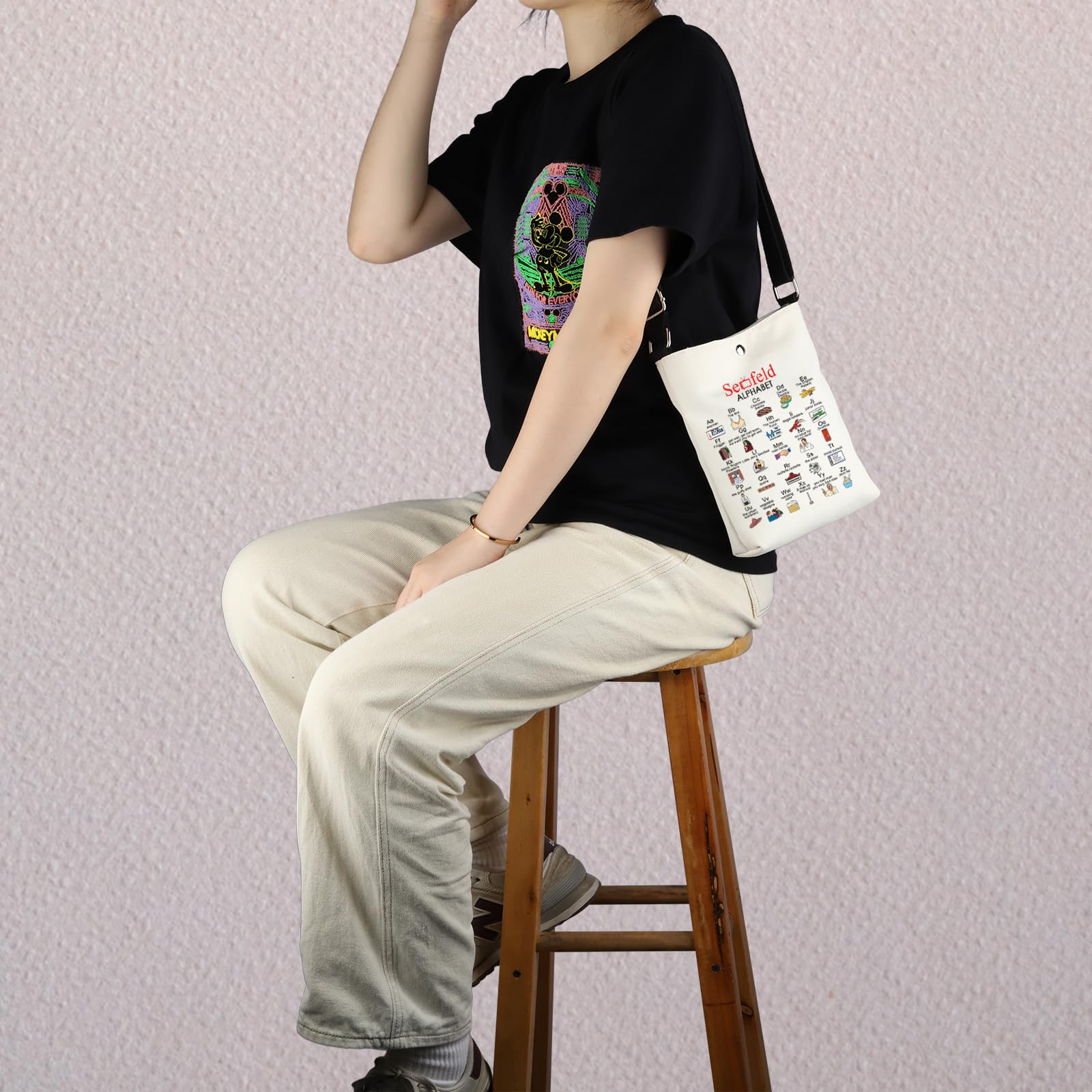 MNIGIU S-einfeld Tv Show Gift S-einfeld Tote Bag S-einfeld Fan Gift Classic American Sitcom Merchandise (SeinCrossbody)