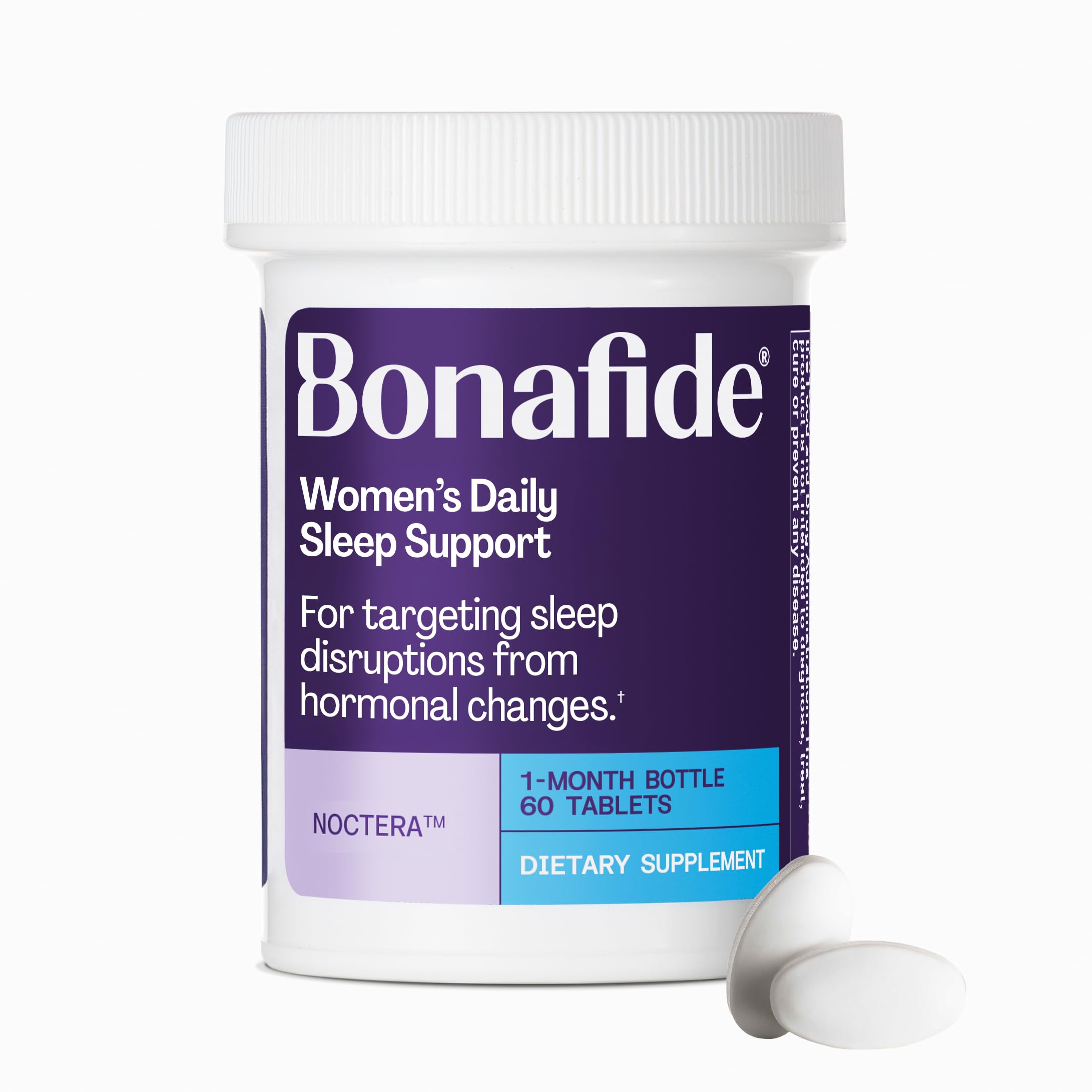 Women’s Daily Sleep Support for Stay-Asleep Relief – Bonafide Noctera – Melatonin-Free – for Hormonal Sleep Disruptions — 1 Month Supply (60 Tablets)
