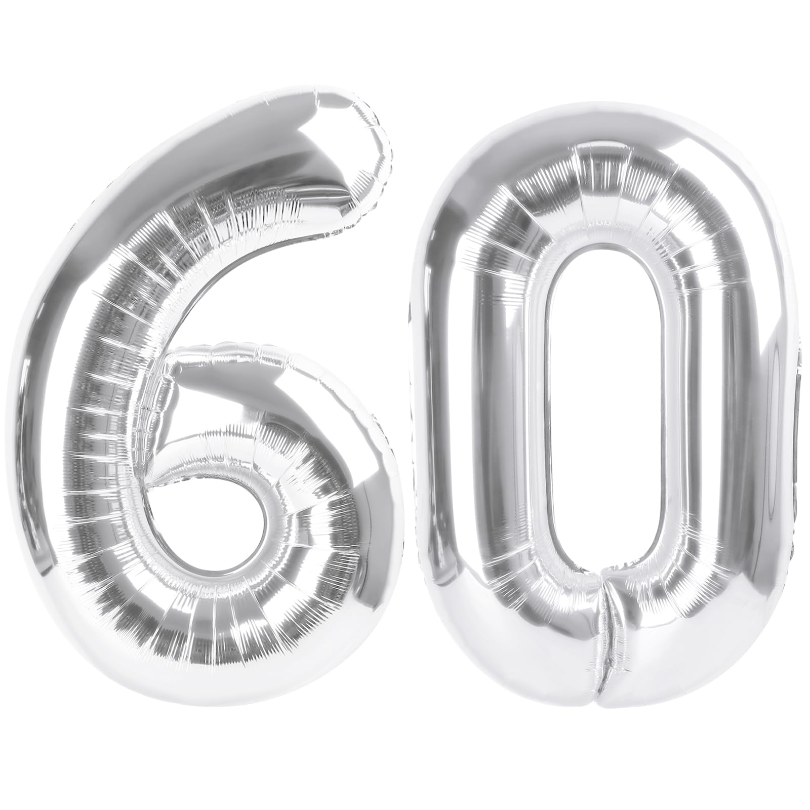 Number Balloons 60 Balloon 40 inch Silver for 60 Birthday Party Decorations