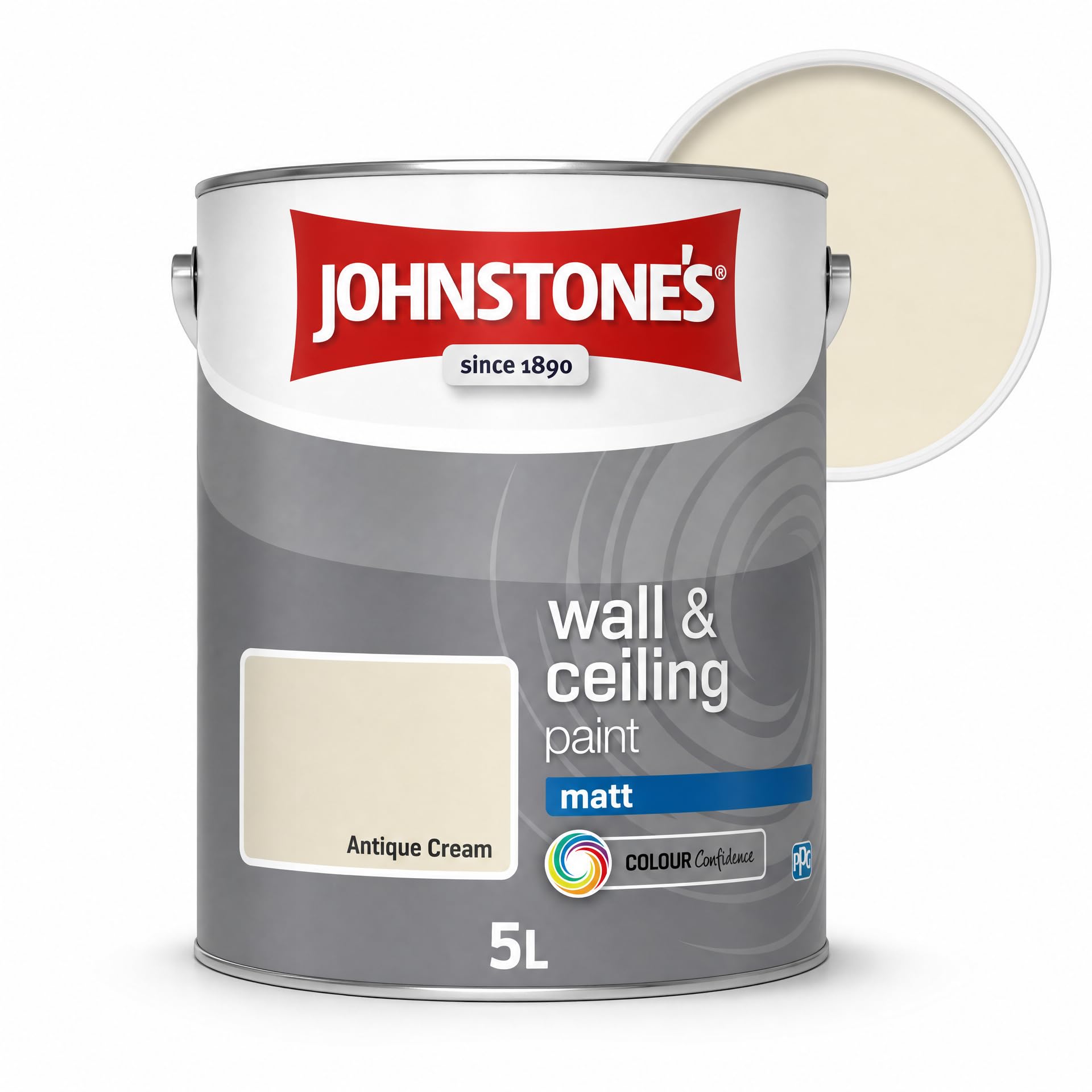 DRW Antique Cream Wall and Ceiling Paint 5L | Matt Emulsion Paint for Interior Walls and Ceilings | Smooth Flat Finish for Living Rooms Bedrooms Hallways and Dining Rooms