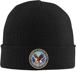 Beanie Hats Department of Veteran Affairs Seal Knit Cuffed Cap Winter Warm Knitted Hat11 Black