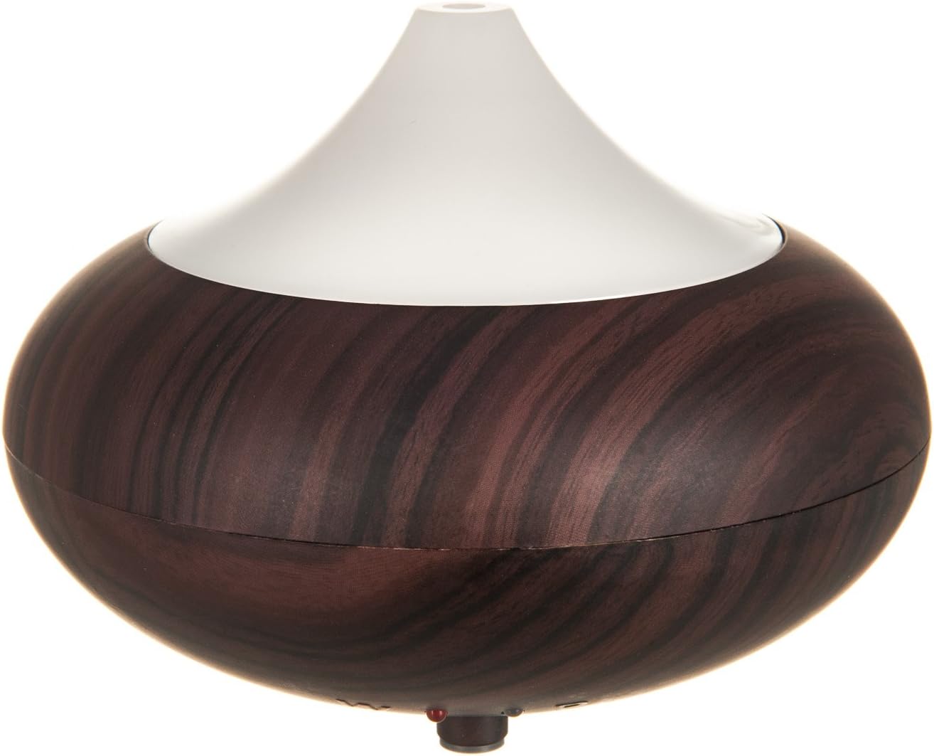 Wood Effect Ultrasonic Whisper-Quiet Cool Mist Humidifier and Aromatherapy Essential Oil Diffuser with Colour Changing Top Mood Light Top - Two Modes and Automatic Safety Shut Off (Dark Wood)