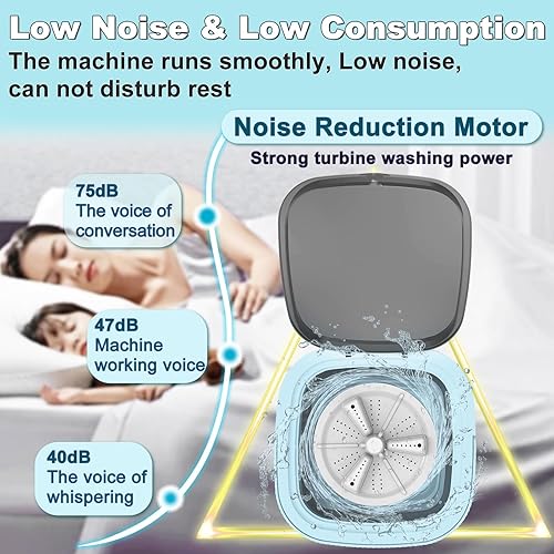 Miniatura 4 de Lavadora portátil, mini lavadora plegable de 16 litros y secadora de centrifugado, lavadora compacta plegable, pequeña lavadora de lavandería