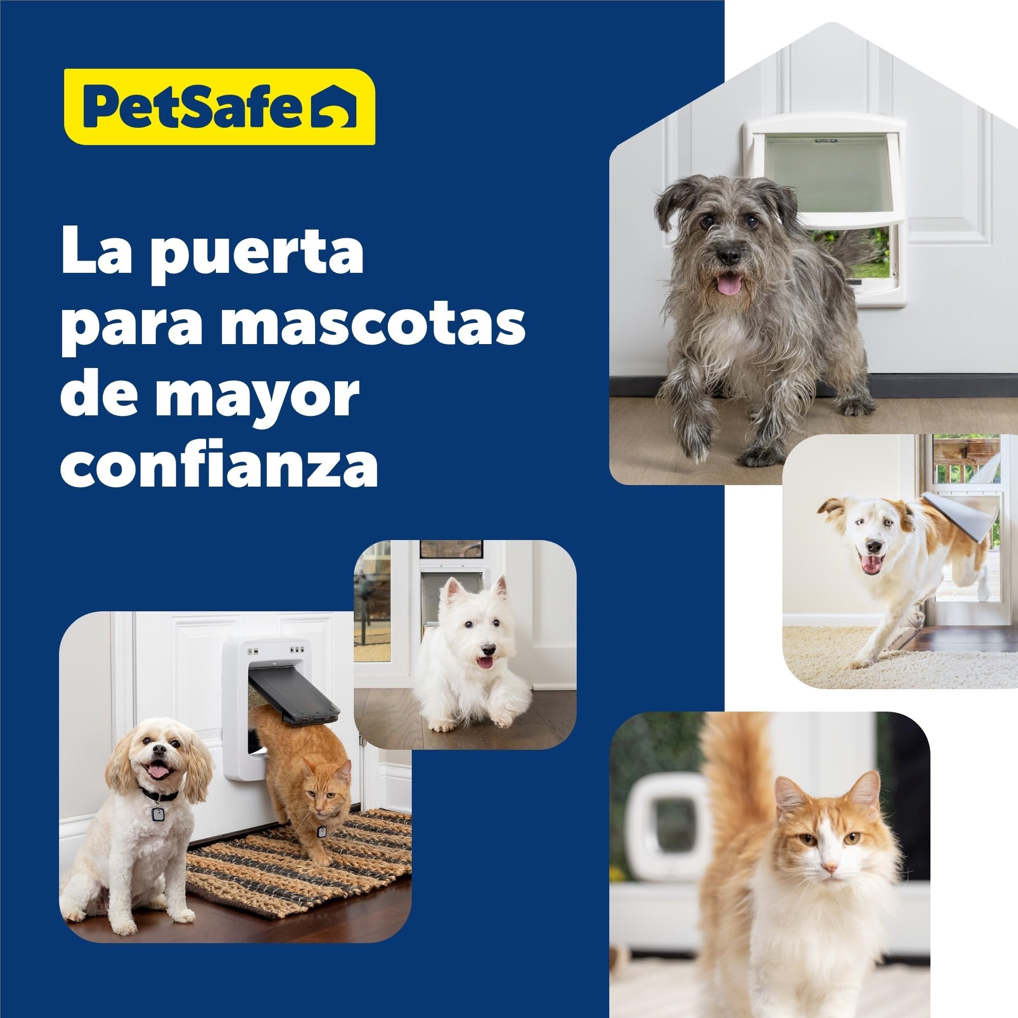 PetSafe Staywell Original - Destinada a Perros y Gatos, Gatera de Entrada y Salida, Puerta para Mascotas con Panel de Cierre Rígido para Trabajo Pesado Incluido - Blanco - Tamaño L
