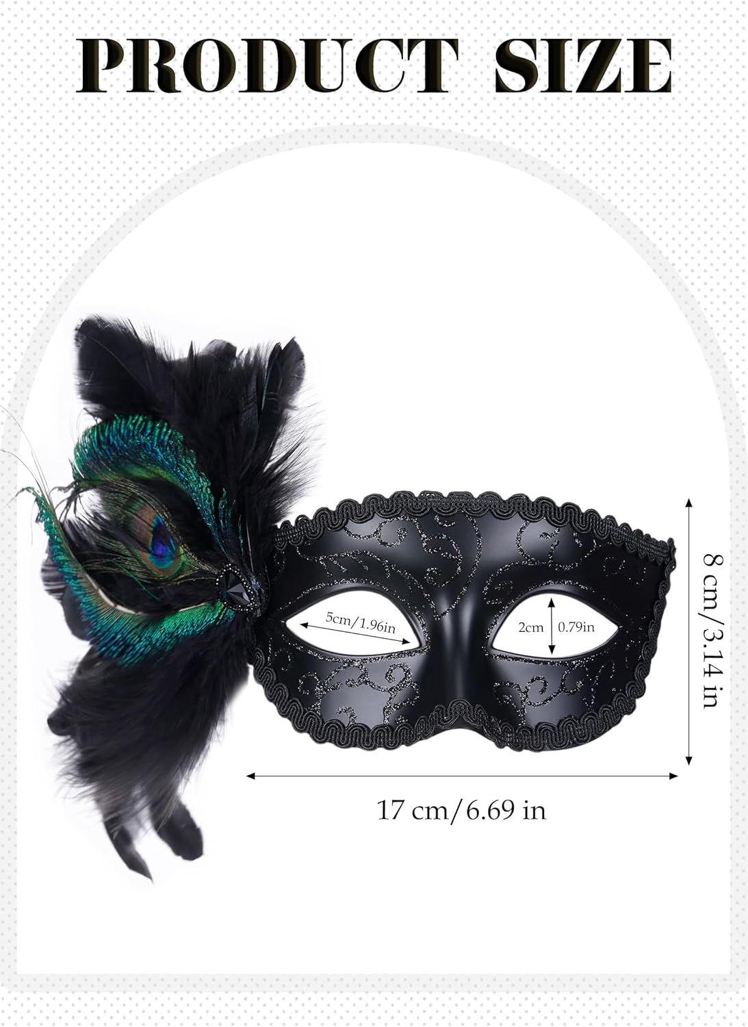 Halloween Masquerade Masks for Women - 2026 Peacock Feather Mask for Men Couples, 1920s Venetian Eyemask for Party - Image 2