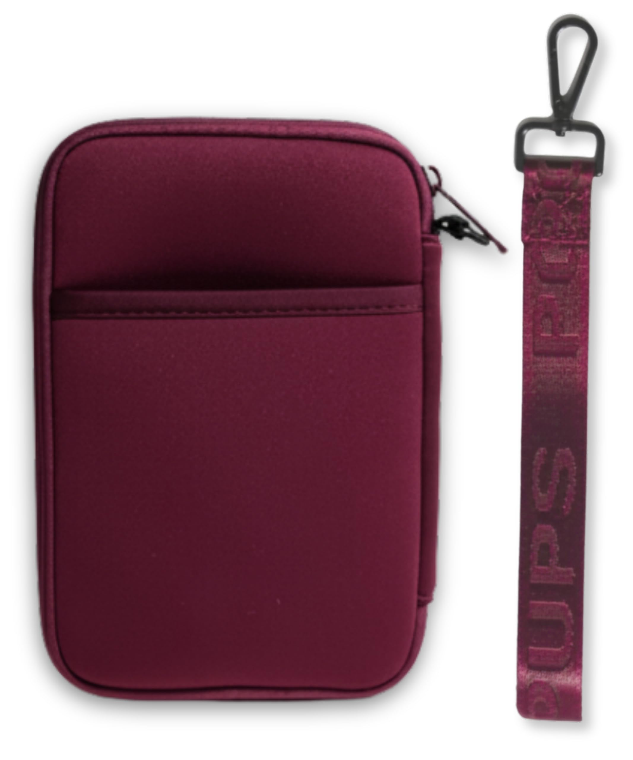 Passport Travel Wallet for Women - Large Multiple Document Organizer and Holder with Wristlet, Berry, Popups Brand Basic Large Neoprene Tote Bag-image-7