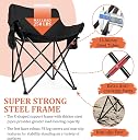 G-KARUNA Folding Camping Chair for Adults with Carry Bag, Portable Outdoor Moon Chair, Heavy Duty Steel Frame & Nylon Base Fabric for Camping, Beach, Fishing, Picnic, Lawn & Travel (Black) gallery image