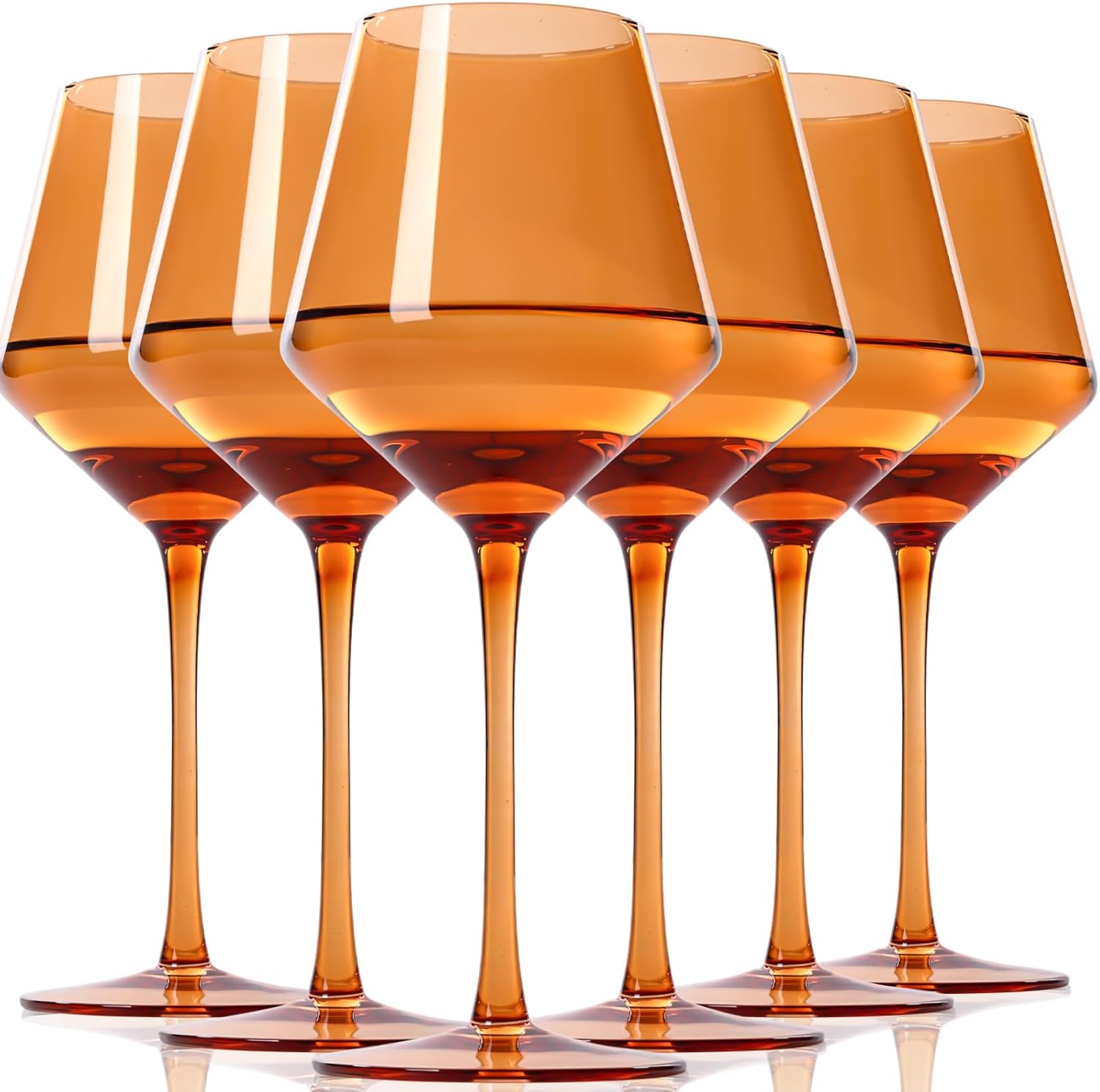Amazon.com | TrophyToast Brown Wine Glasses Set of 6-【Hand Blown ...
