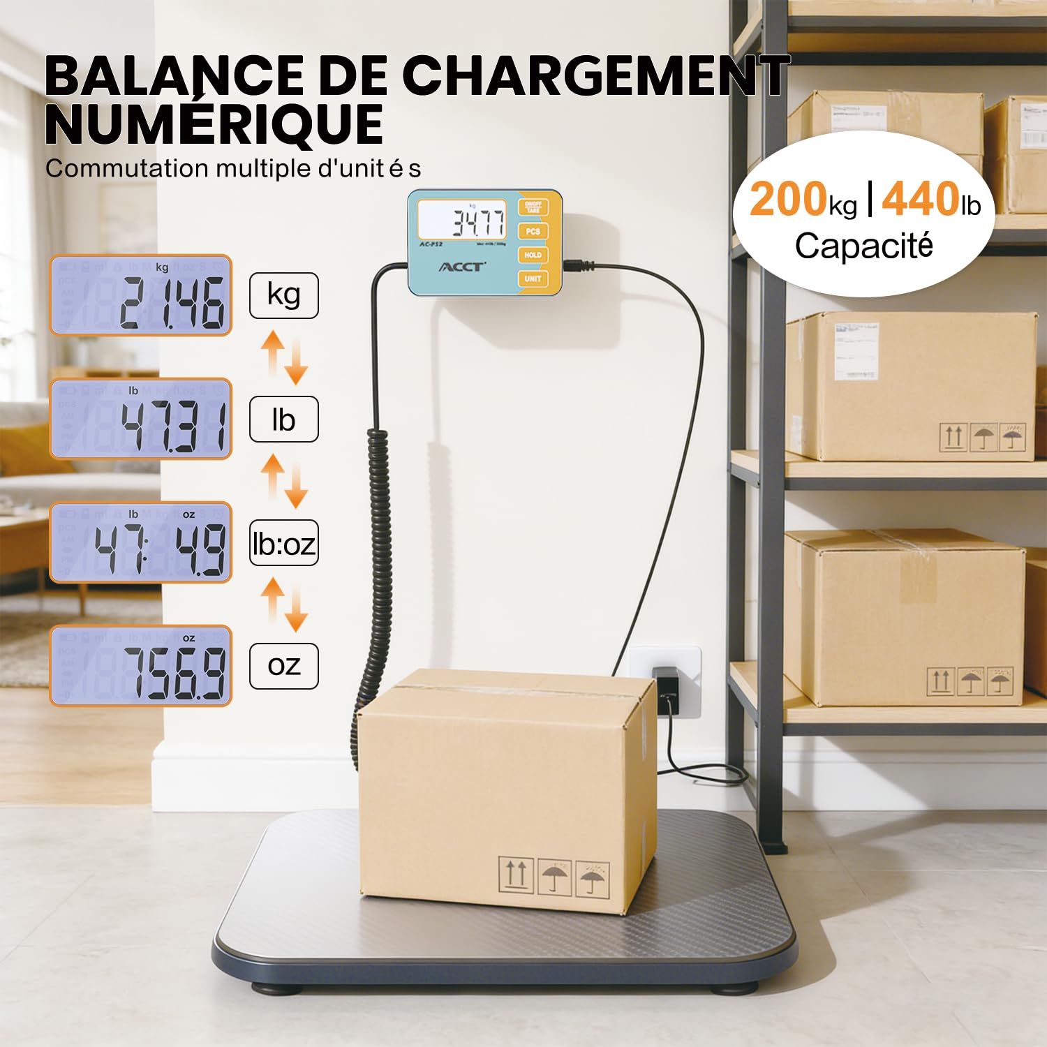 Balance postale numérique 200 kg pour colis courrier entrepôts