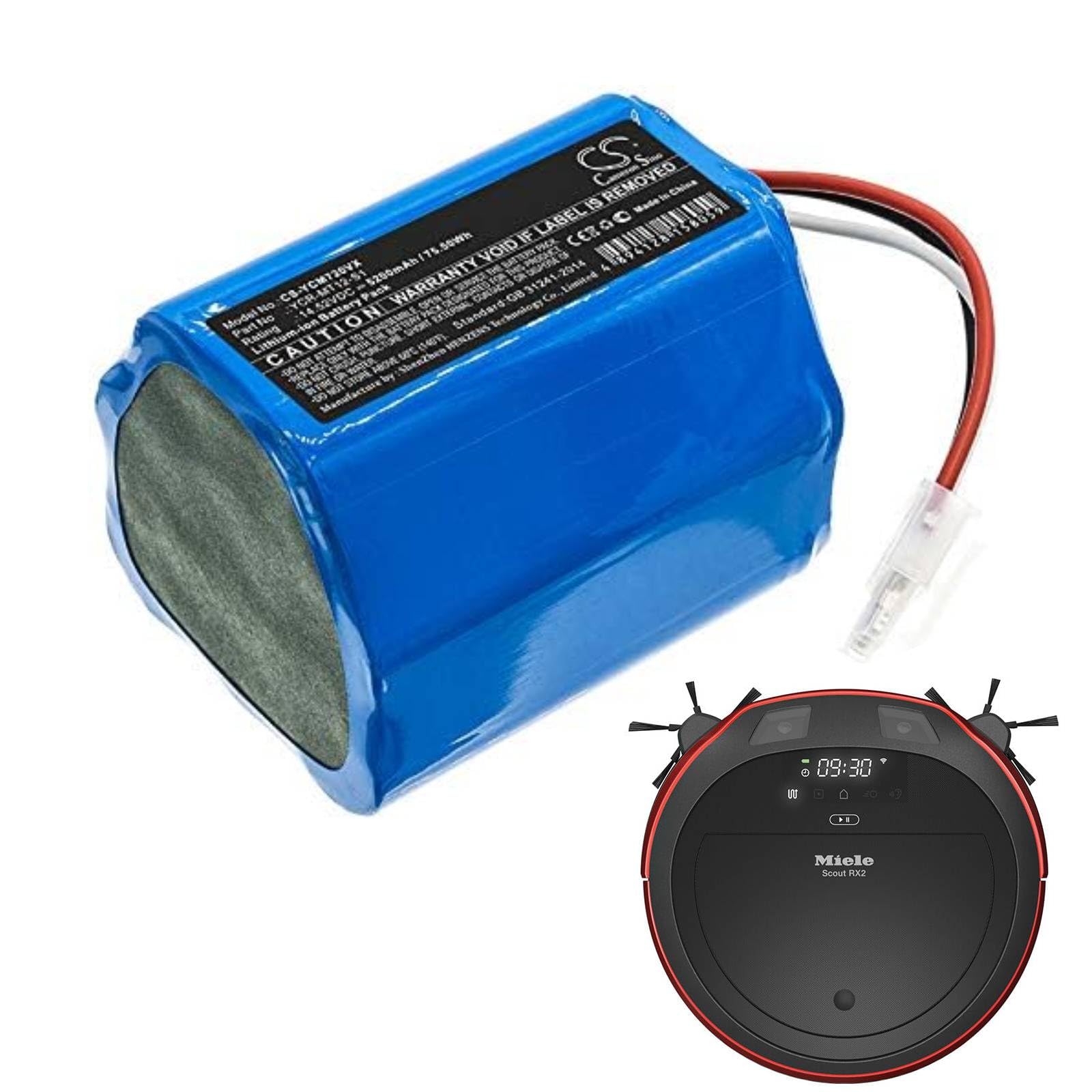 Batteria Cameron Sino 5200 MAh Per Miele Scout RX2 120 E RX3 120 – Ricambio 14.52V 75.50Wh – YCR-MT12 - 3
