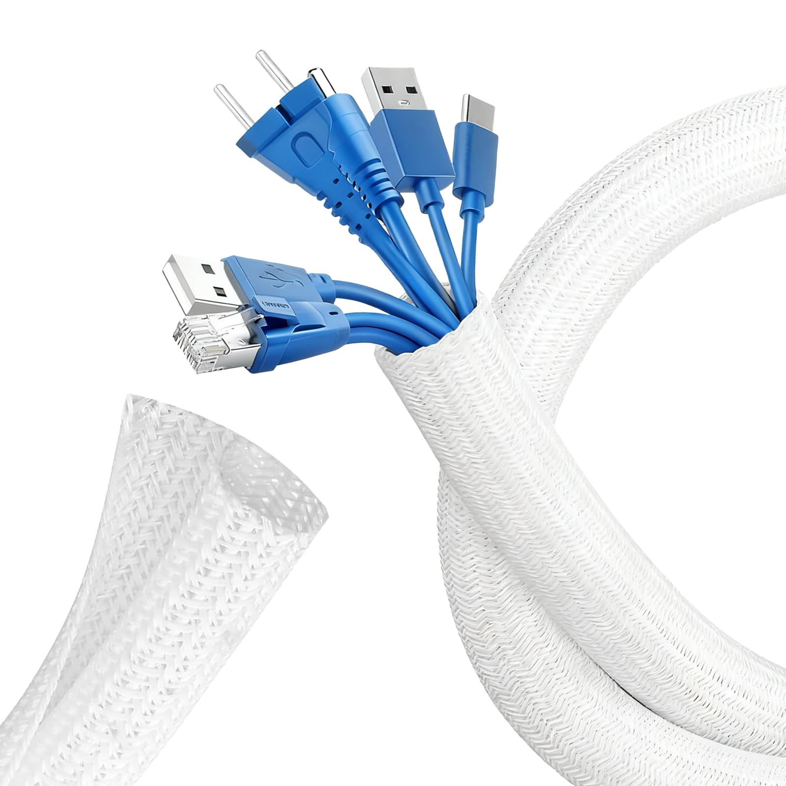 Schludny rękaw na kabel, ochrona kabla 3 m, 1/5.1 cm, tuleja do zarządzania kablami, rurka do kabla USB, kabel zasilający, kabel audio wideo w domu, biurze