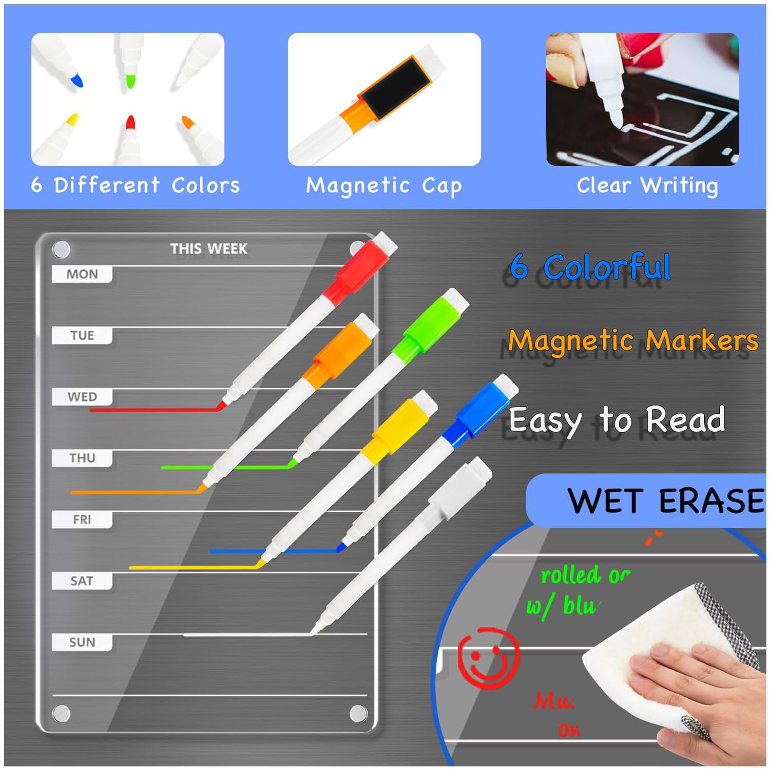 Acrylic Planning Board Clear Agnetic Daily Calendar Agnet Dry Erase