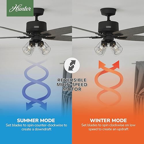 Miniatura 5 de Hunter Fan Company 52429 Gatlinburg - Ventilador de techo, color negro mate