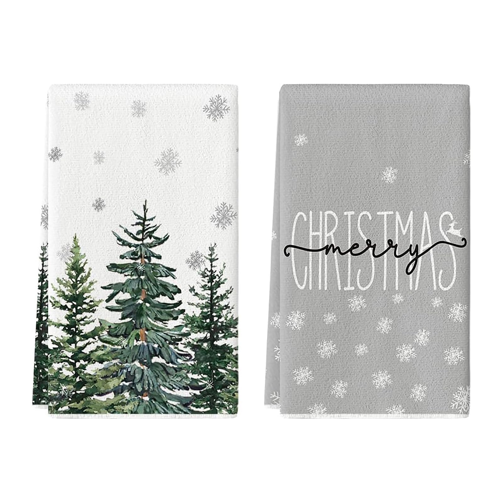 BHSTTNIXP 2Pcs Christmas Tea Towels, Microfibre Kitchen Towels, 40 x 60cm
