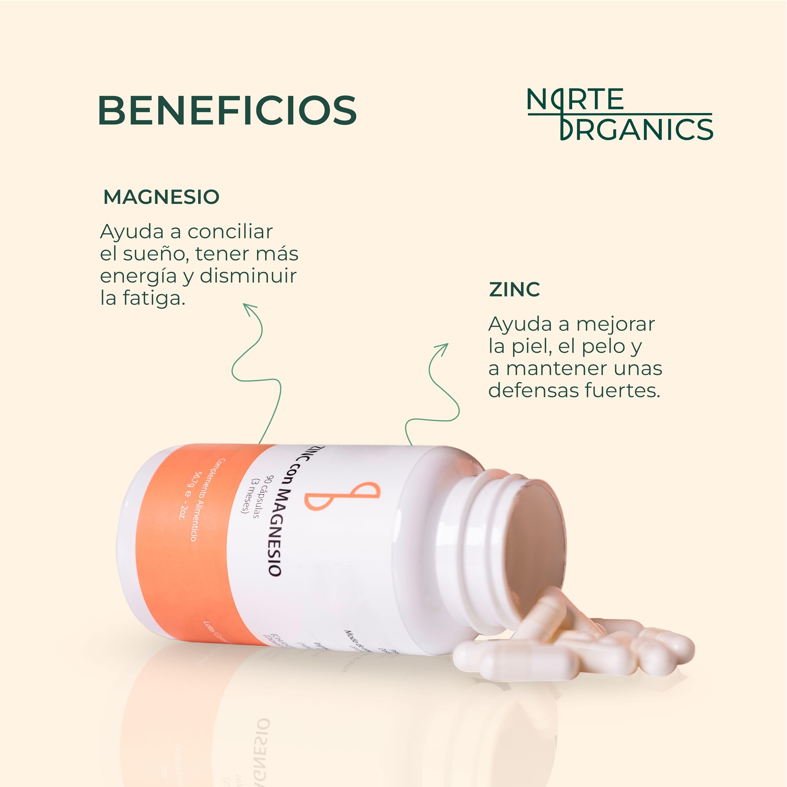 Bisglicinato de Magnesio 400mg + Zinc 25mg | Magnesio Bisglicinato Plus de Alta Absorción | Magnesio con Zinc Cápsulas | Bisglicinato De Magnesio con Zinc | Magnesium Bisglycinate