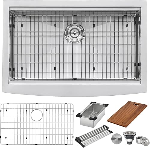 Miniatura 3 de Ruvati Verona RVH9100 - Fregadero de cocina con estación de trabajo frontal frontal de 30 pulgadas, acero inoxidable, calibre 16
