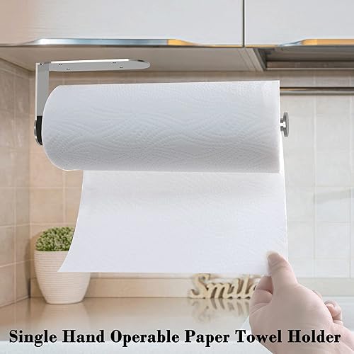 Miniatura 5 de GMCOZY Soporte para toallas de papel para debajo del gabinete, autoadhesivo, para encimera de cocina, montaje en pared, soporte para toallas de