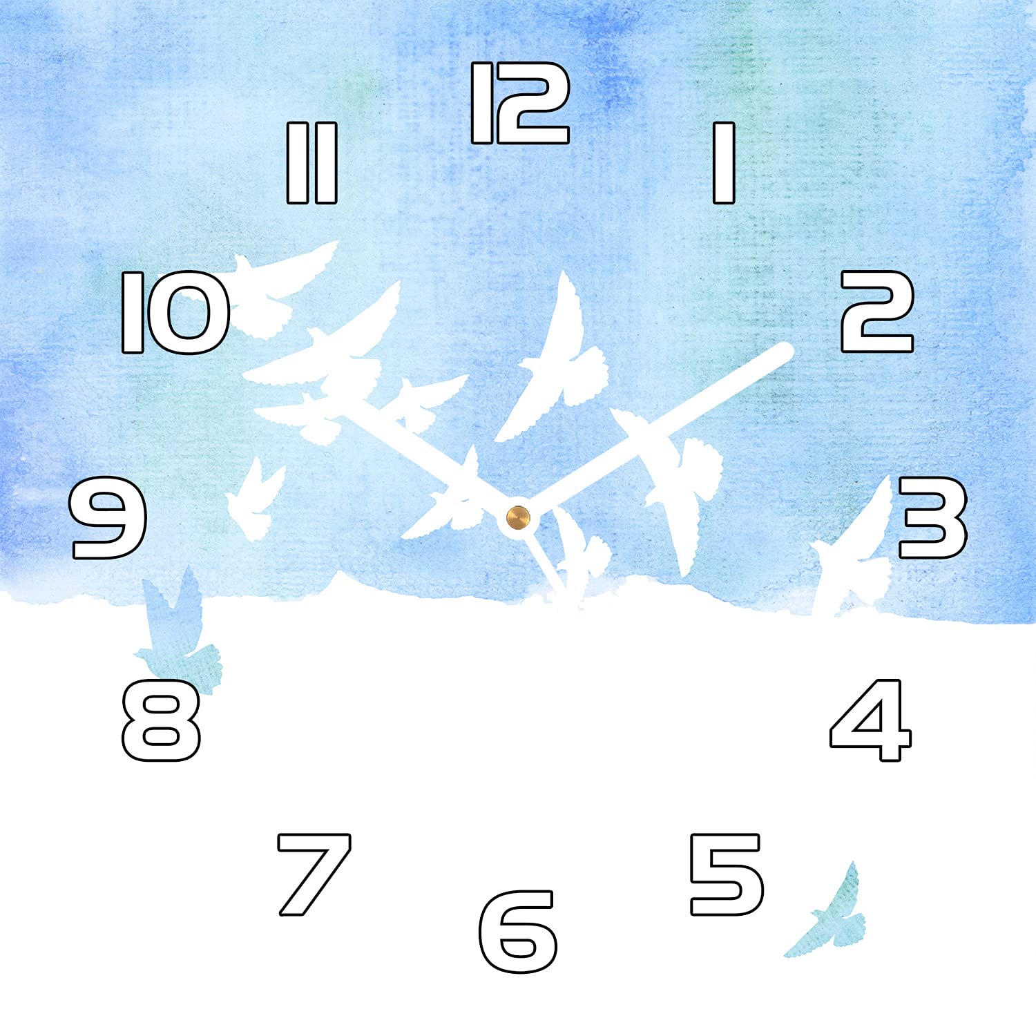 Horloge en verre silencieuse 30x30 cm pour éviter le bruit dans un salon moderne