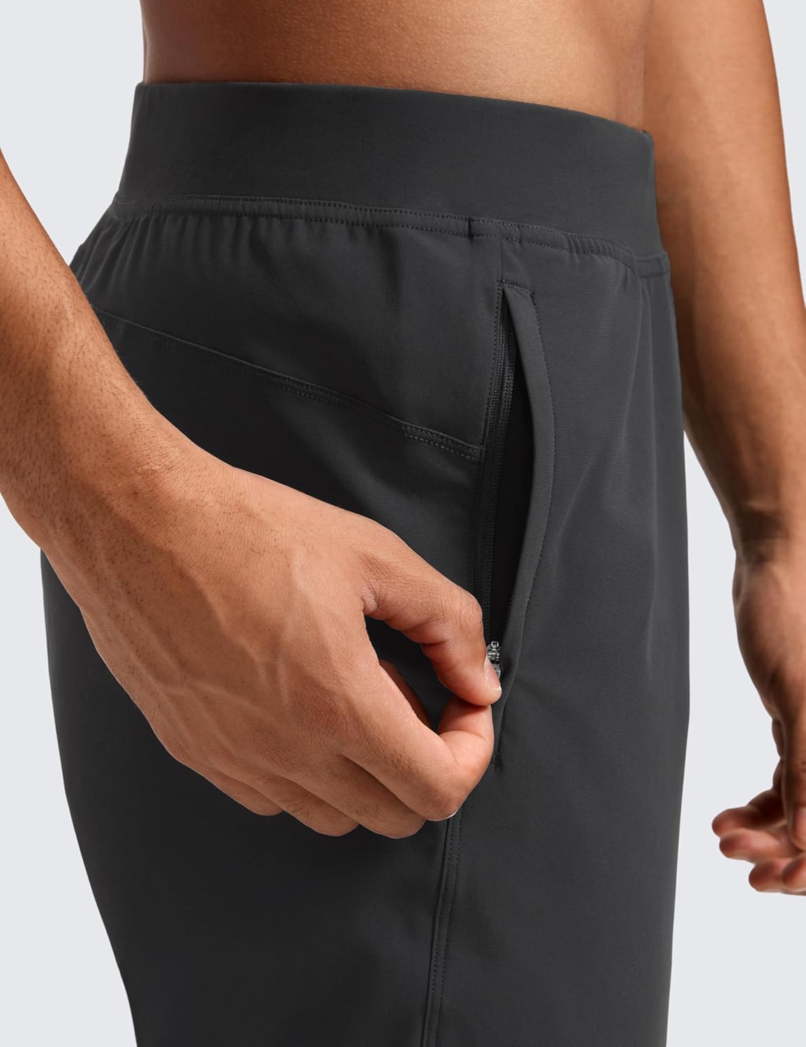 CRZ YOGA Athletic Joggers for Men - 31" Lightweight Running Training Pants with Zip Pockets and Ankle Zippers