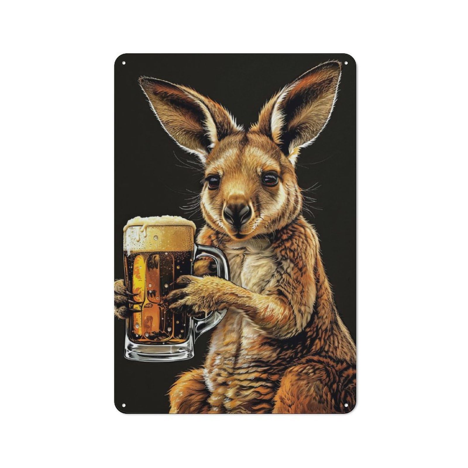 Junmoney Wallaby Beer Printed Metal Sign 30X20cm For Kitchen Or Home Bar, Housewarming Present For People Styling Kitchen And Home Bar